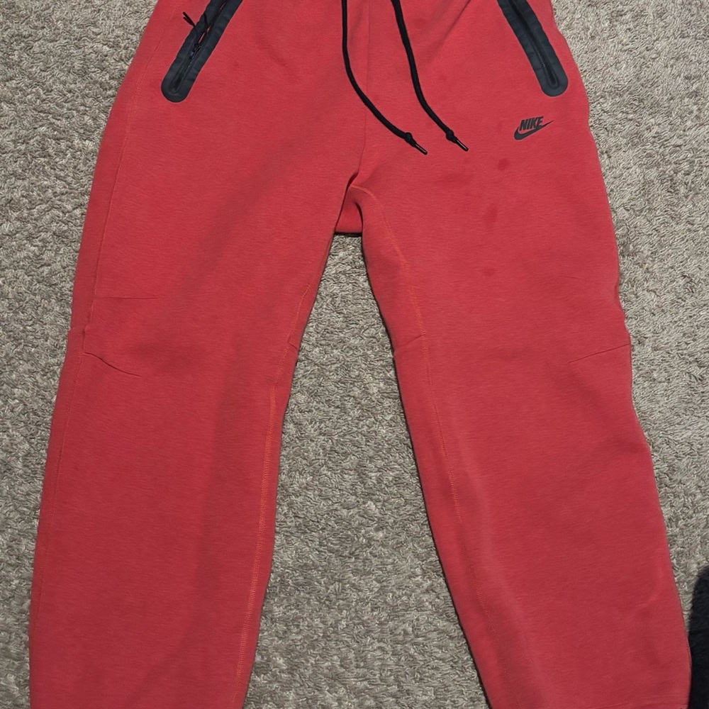 Nike red tech pants open leg size xl